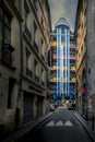 Nice small street in Paris, France