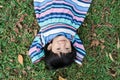 Nice smile of little girl when relax lie down Royalty Free Stock Photo