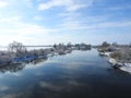 River Minija and beautiful snowy trees, Lithuania Royalty Free Stock Photo