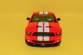 Nice sports car on a yellow background. Car layout for designers. Beautiful autos Royalty Free Stock Photo