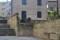 Nice Stairs Street Juan Novas Guillan Of Medieval Style With A Cannon On His Travel In Pontevedra. Nature, Architecture, History,