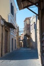 Nice street at Rhodes old town with no people, Greece Royalty Free Stock Photo