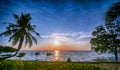 Nice sunrise beach Batam island Indonesia Royalty Free Stock Photo