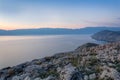 Nice sunrise in mountain and sea, island Krk Croatia Royalty Free Stock Photo