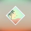 Nice sunset beach icon design