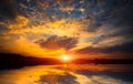 Nice sunset on lake Royalty Free Stock Photo