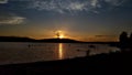 Nice sunset in the Lipno Royalty Free Stock Photo