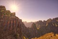 Nice sunset over mountains in Madeira - Portugal Royalty Free Stock Photo