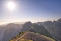 Nice sunset over mountains in Madeira - Portugal Royalty Free Stock Photo