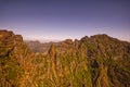 Nice sunset over mountains in Madeira - Portugal Royalty Free Stock Photo