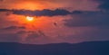 Nice sunset over mountains Royalty Free Stock Photo