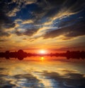 Nice sunset over water Royalty Free Stock Photo