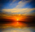 Nice sunset over water Royalty Free Stock Photo