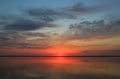 nice sunset over water surface Royalty Free Stock Photo