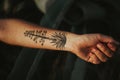 Nice tattoo on the arm Royalty Free Stock Photo