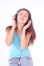 Nice teen girl with headphones Royalty Free Stock Photo