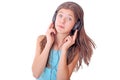 Nice teen girl with headphones Royalty Free Stock Photo