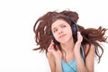 Nice teen girl with headphones Royalty Free Stock Photo