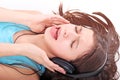 Nice teen girl with headphones Royalty Free Stock Photo