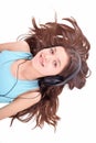 Nice teen girl with headphones Royalty Free Stock Photo