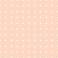 Nice Texture, Seamless Pattern For Background With Small White Circles On A Pastel Peach Background Color.