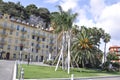 Nice, 5th september: High Palm trees front the Historic Building on Square Guynemer from Nice of French Riviera