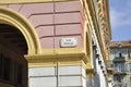 Nice, 5th september: Historic Buildings with street signboard in Downtown of Nice France