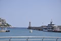 Nice, 5th september: The Lighthouse in the Port Lympia from the Bay of Nice Royalty Free Stock Photo