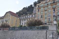 Nice, 5th september: Row of Historic Buildings on Quay Lunel from Nice of French Riviera