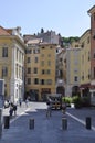 Nice, 5th september: Street view with Historical Buildings in row from Nice France