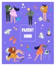 Nice vector flat poster on the theme of parenthood