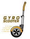 Nice Vector illustration of gyroscooter Alternative two-wheeled urban electric transport, innovative and environmentally friendly