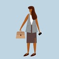 Modern businesswoman with bag and phone