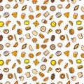 Bakery products. Fast food. Patty pattern color