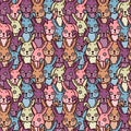 Hare pattern. Rabbit background Vector illustration.