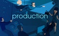 Movie production . flat vector illustration