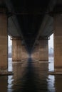 Nice view around Seogang Bridge at Yeouido Riverside park during winter evening at Yeongdeungpo , Seoul South Korea : 5 February Royalty Free Stock Photo