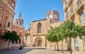 Nice view of the back of the Valencia Cathedral. Miguelete Royalty Free Stock Photo