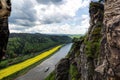 A nice view from the Bastei Bridge Royalty Free Stock Photo