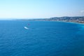 Nice view of the beach on a sunny day. France. Cote d`Azur. Royalty Free Stock Photo