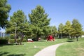 Nice view Hall Park in city Frisco Texas Royalty Free Stock Photo