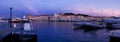 Saint Tropez Houses on the Yacht Harbour After Sunset Royalty Free Stock Photo