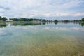 Nice view of Idroscalo lake park at overcast day Royalty Free Stock Photo
