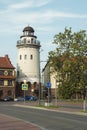 Nice view of the `Rybnaya Derevnya` complex. Early autumn. The city of Kaliningrad. Royalty Free Stock Photo