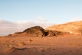 Nice view sand and big rocks in Wadi Rum desert in Jordan Royalty Free Stock Photo