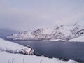 nice view snow mountain Tromso Norway Royalty Free Stock Photo