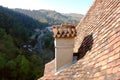 Nice view from the terrace of the old Bran castle near Brasov, in Romania Royalty Free Stock Photo