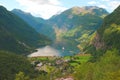 Nice View to the Atlantic ocean, Geiranger fjord Royalty Free Stock Photo