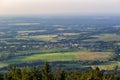 Nice view to small village from kravi mountains on sunset, Czech