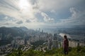 Nice view from top of Hongkong cityscape Royalty Free Stock Photo